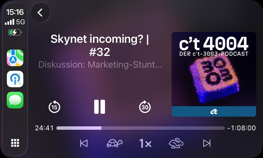 CarPlay Now Playing in zzz Podcasts
